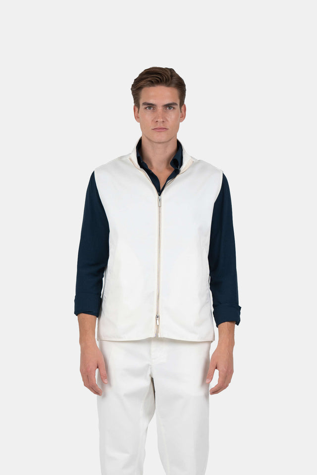 Zip Up Vest Hvid | Skagen-clothing.dk