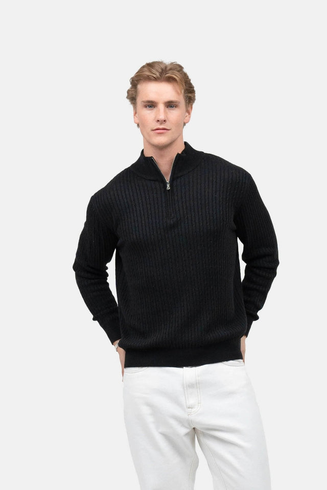 Half Zip Strik Sort | Skagen-clothing.dk
