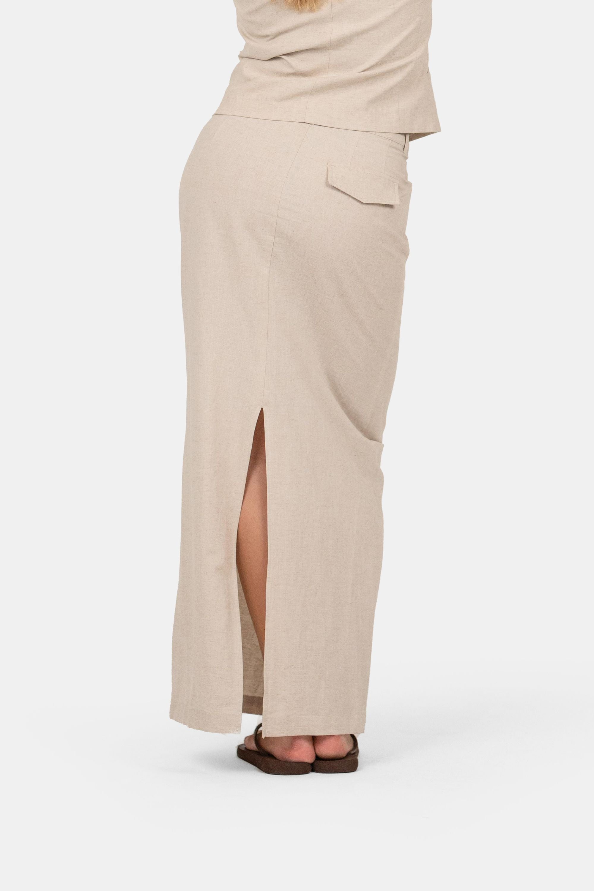 Linnekjol Beige