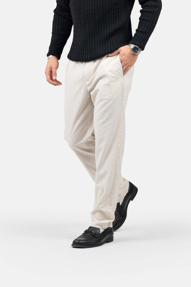 Heavyweight Linnebyxor Beige
