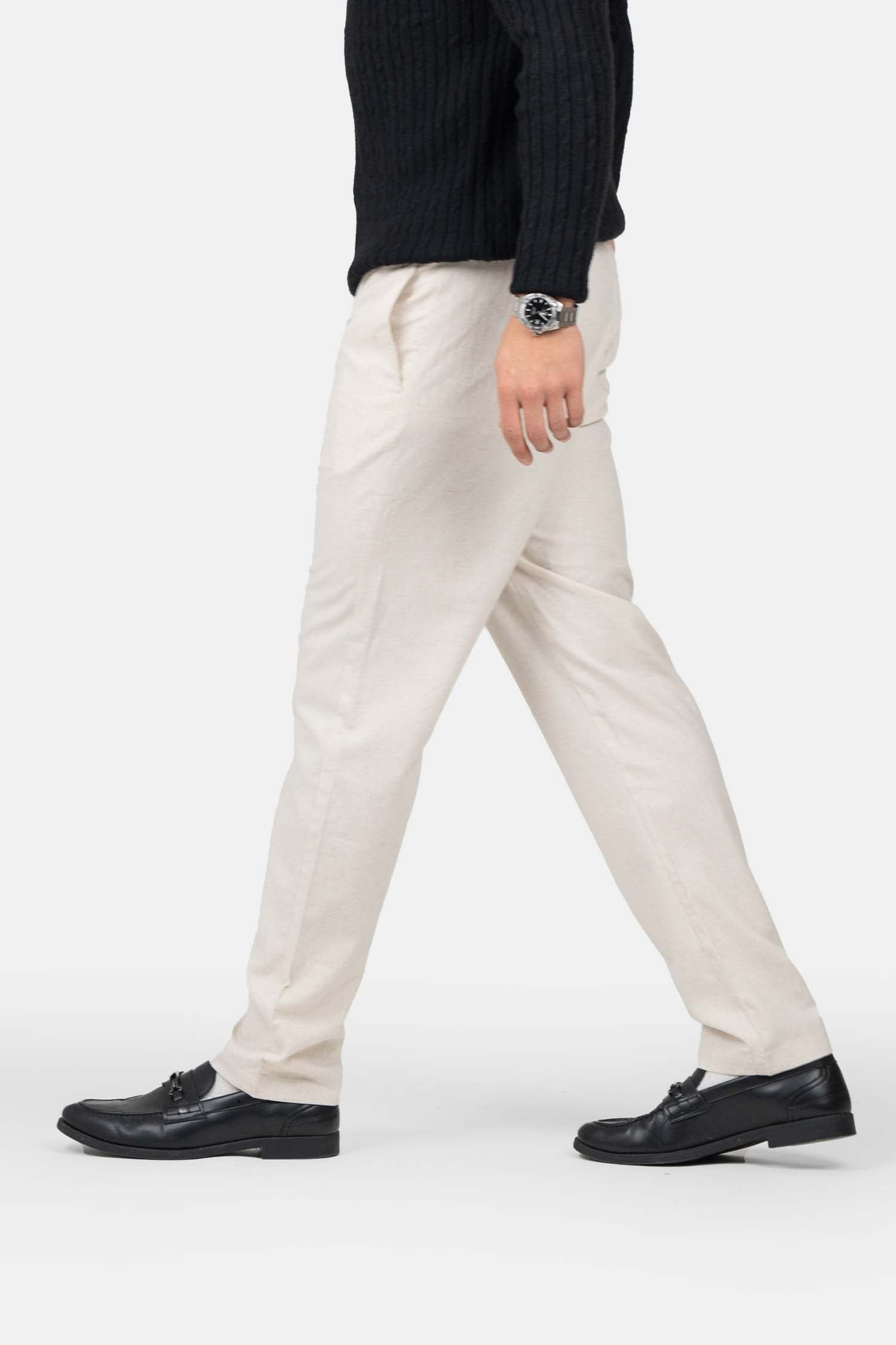 Heavyweight Linnebyxor Beige