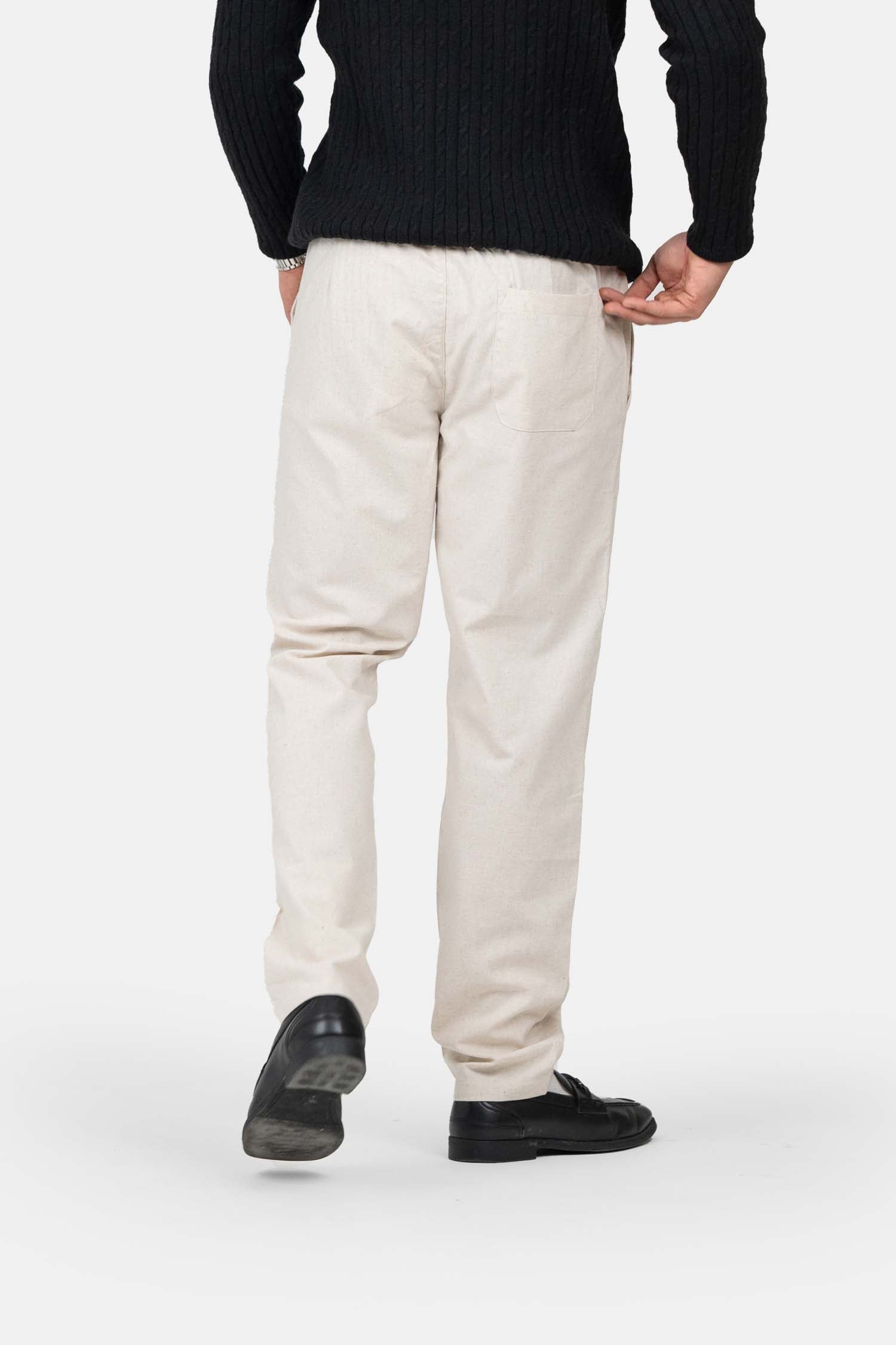Heavyweight Linnebyxor Beige
