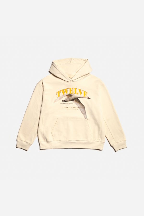 Grafisk Hoodie: Twelvepieces Collab Cream |  Skagen-clothing.dk