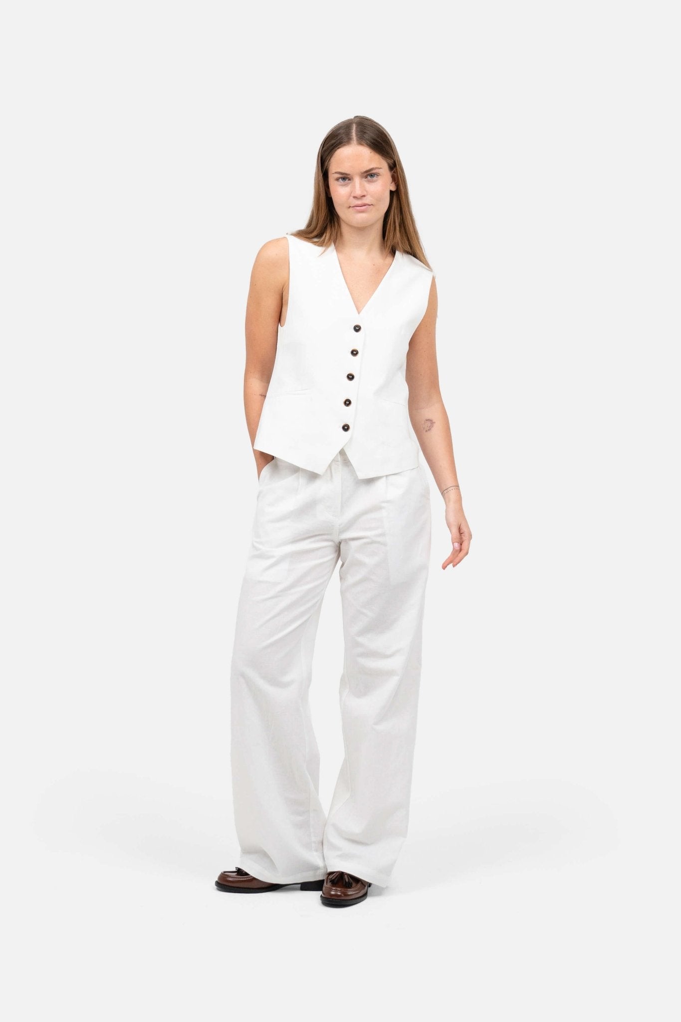 Hør Suitpants Hvid |  Skagen-clothing.dk